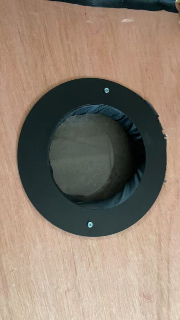 Bottom view of the glory hole in our milking table