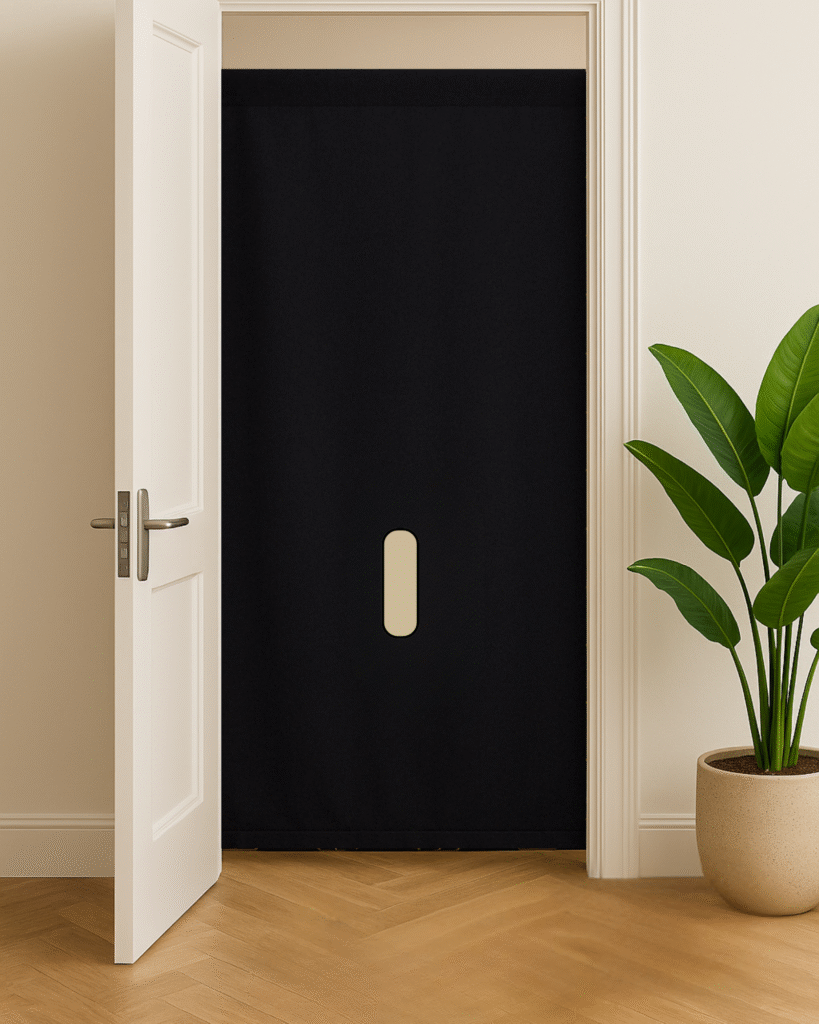 Portable glory hole wall with no-drill, renter-friendly doorway mount design.