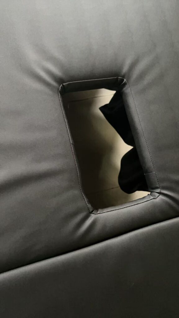 Glory hole table for massage and relaxation