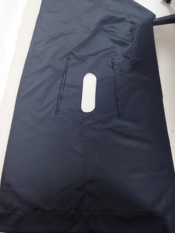 Close-up of reinforced curtain edge detail