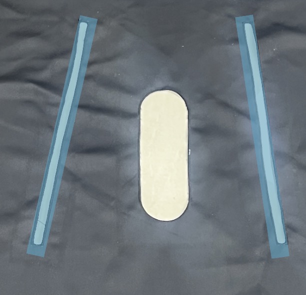 Velcro strips used for removable curtain attachment